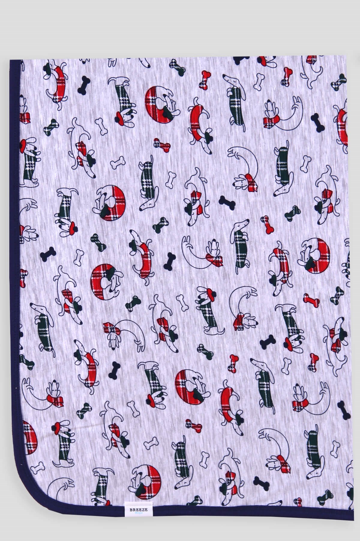 Breeze Yenidoğan Bebek Battaniyesi Köpekli (76 x 88 ) Gri