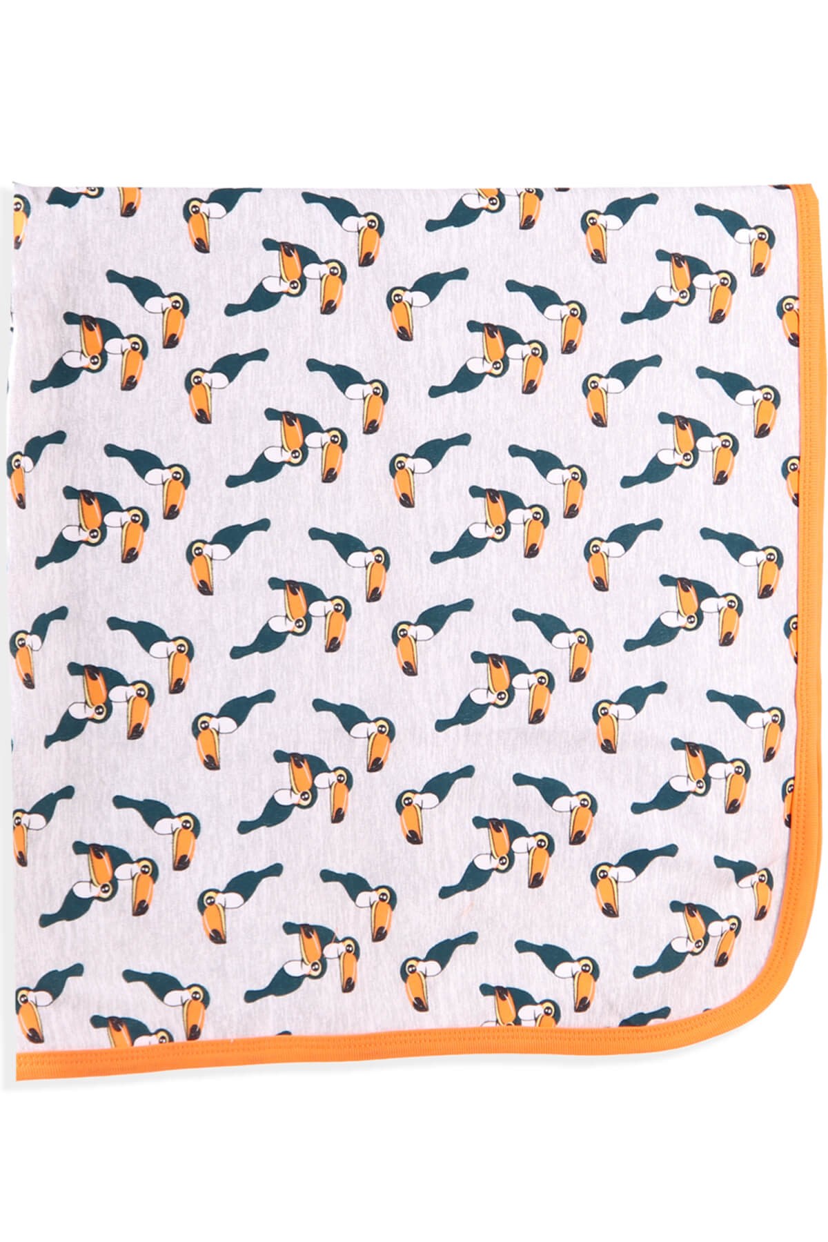 BREEZE Yenidoğan Bebek Battaniyesi Papağanlı Turuncu (70 × 89 cm)
