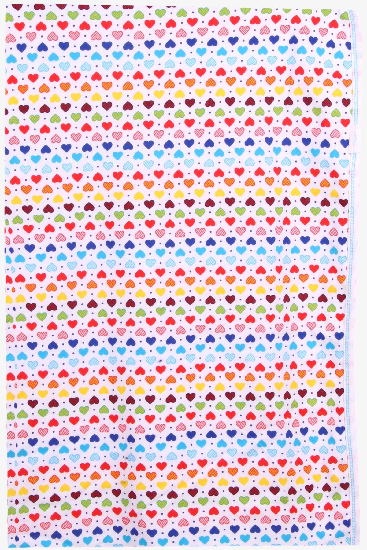 Breeze Yenidoğan Bebek Battaniyesi Renkli Kalpli Desenli Beyaz (75 x 85)