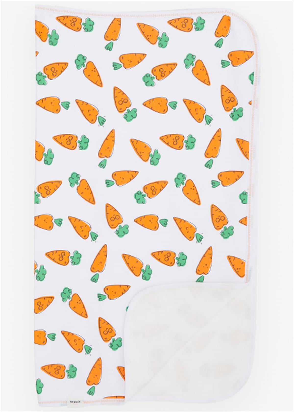 Breeze Yenidoğan Bebek Battaniyesi Sevimli Gözlüklü Havuç Desenli Beyaz (Standart)