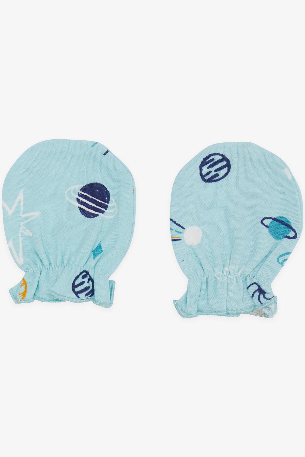 Breeze Yenidoğan Bebek Eldiveni Desenli Su Yeşili (Standart)