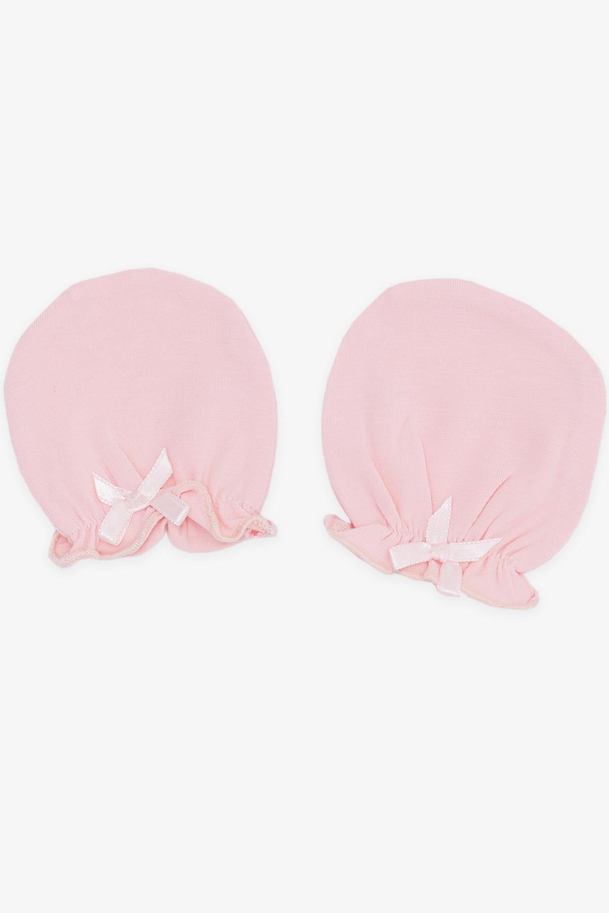 Breeze Yenidoğan Bebek Eldiveni Fiyonklu Pembe