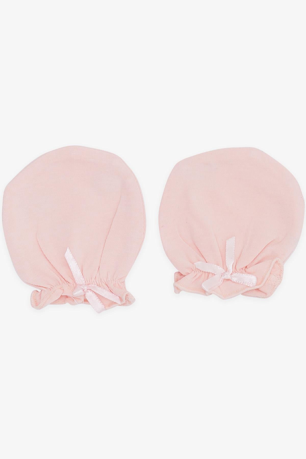 Breeze Yenidoğan Bebek Eldiveni Fiyonklu Somon