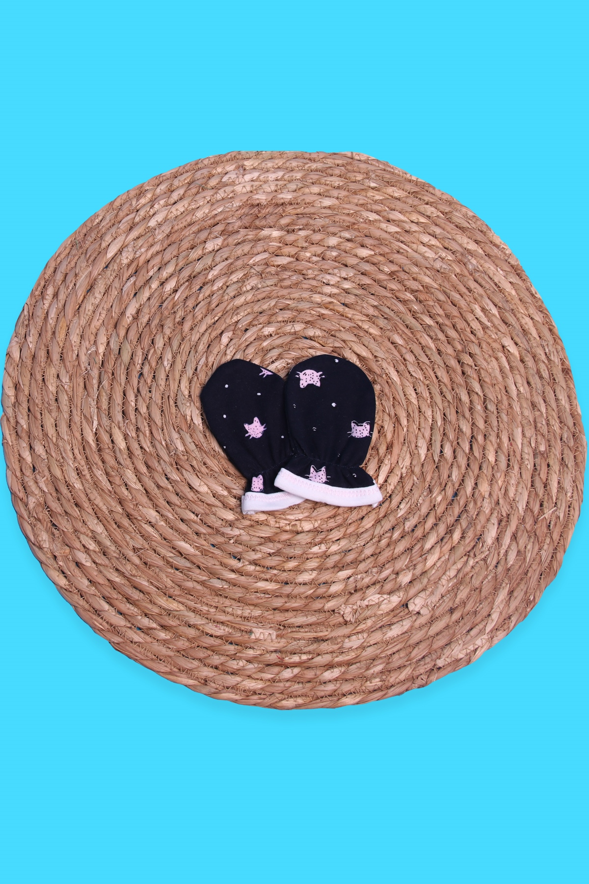 Breeze Yenidoğan Bebek Eldiveni Kedili Lacivert