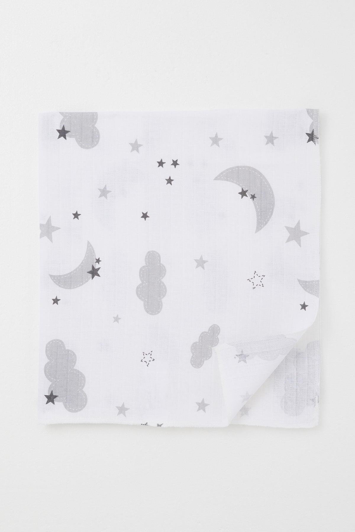 Breeze Yenidoğan Bebek Müslin Battaniye Gökyüzü Temalı Ekru (Standart)