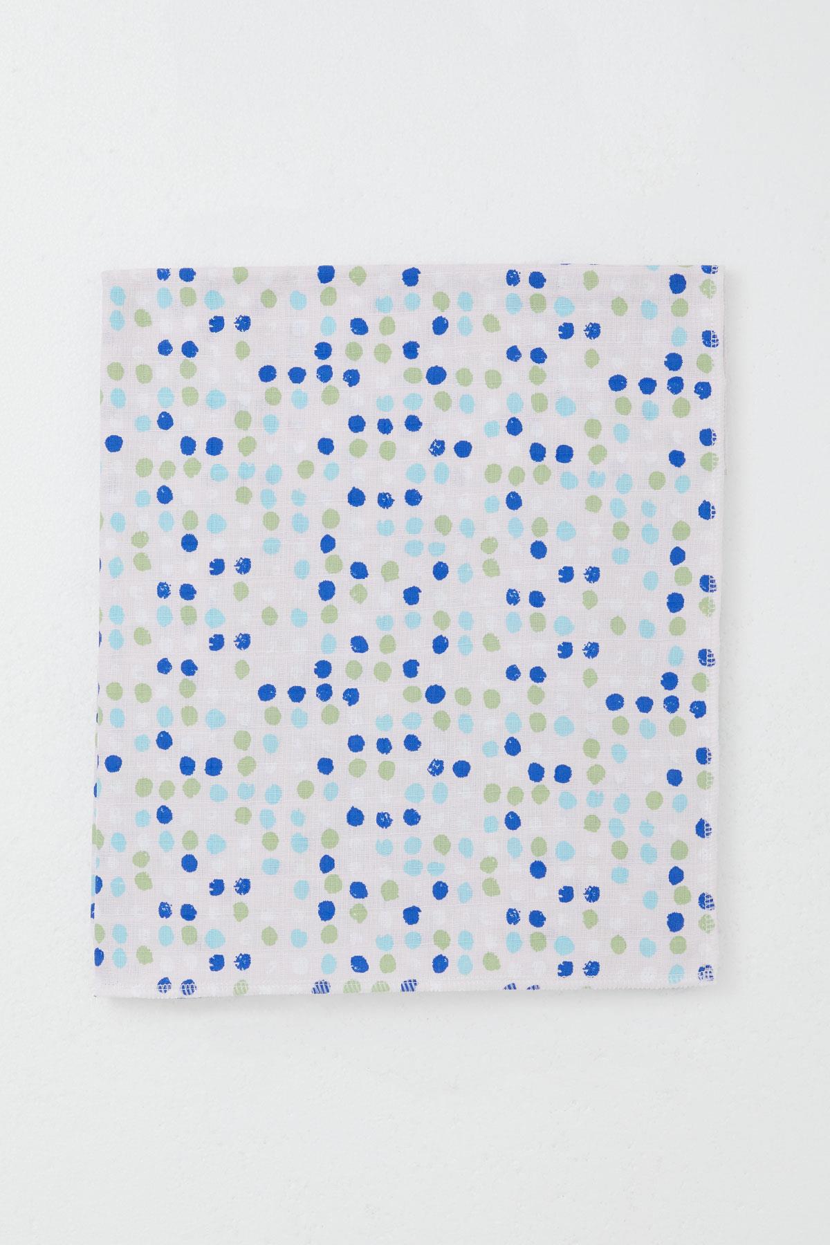 Breeze Yenidoğan Bebek Müslin Battaniye Renkli Puantiye Desenli Pudra (Standart)