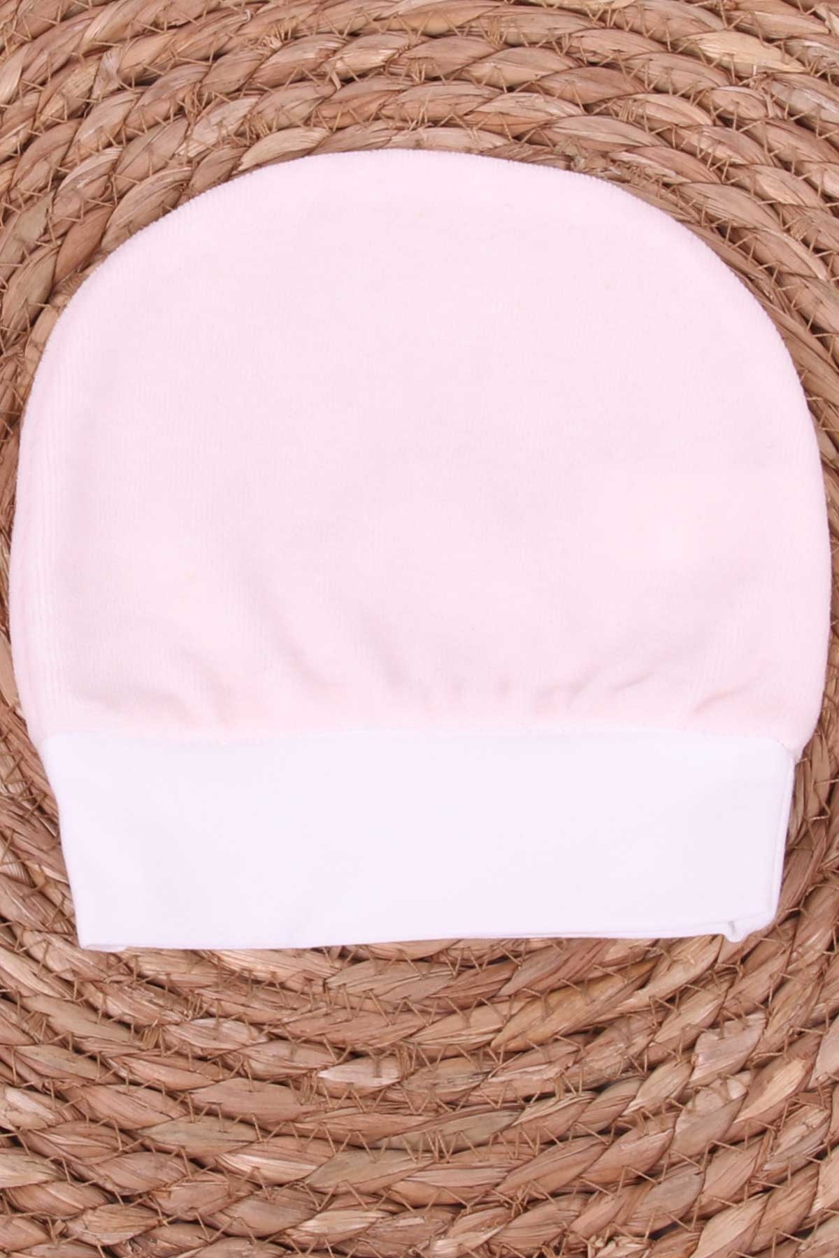 Yenidoğan Bebek Şapkası Kadife Pudra Standart - Minik Bebek Şapka Modelleri  | Breeze