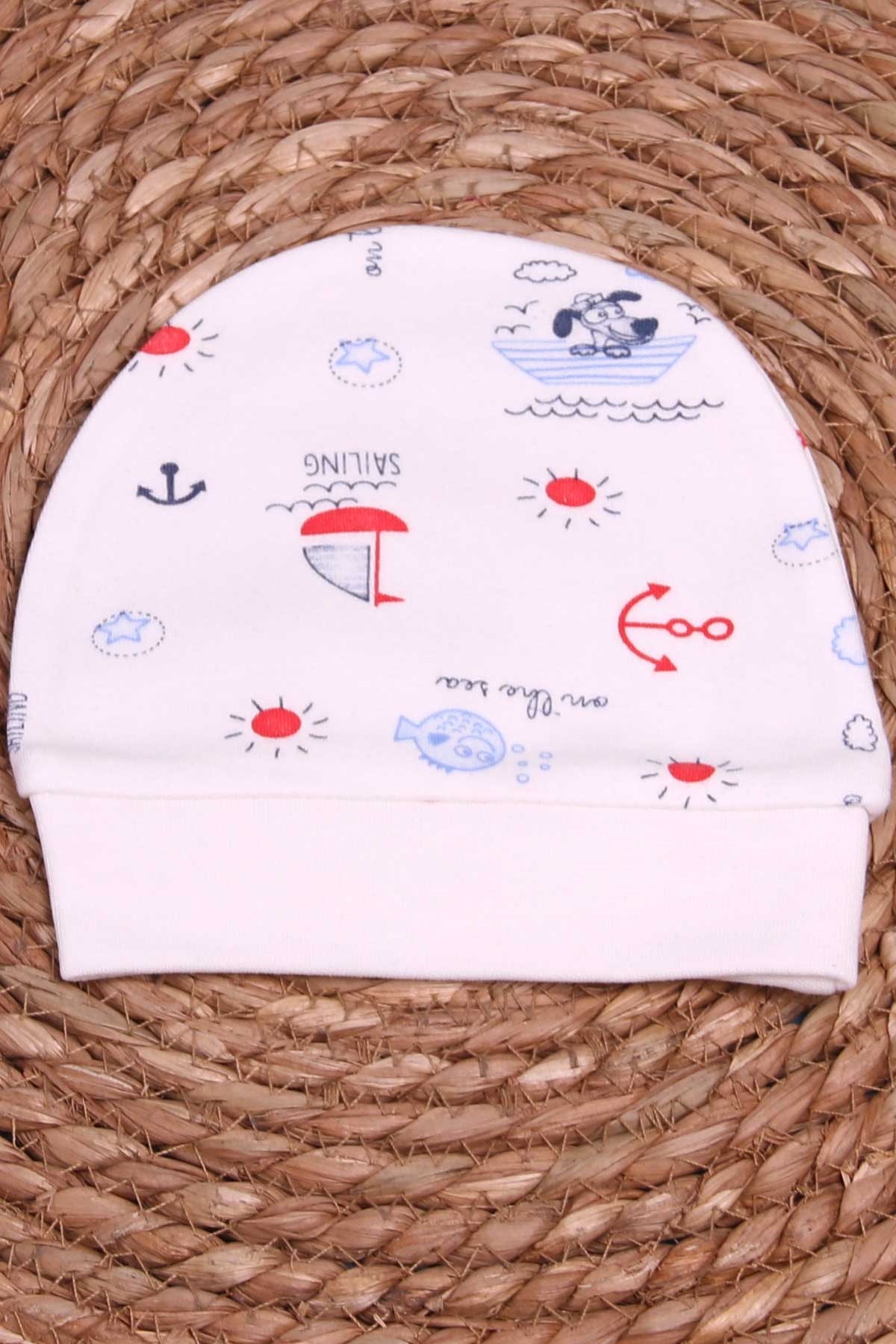Breeze Yenidoğan Bebek Şapkası Yelkenli Beyaz