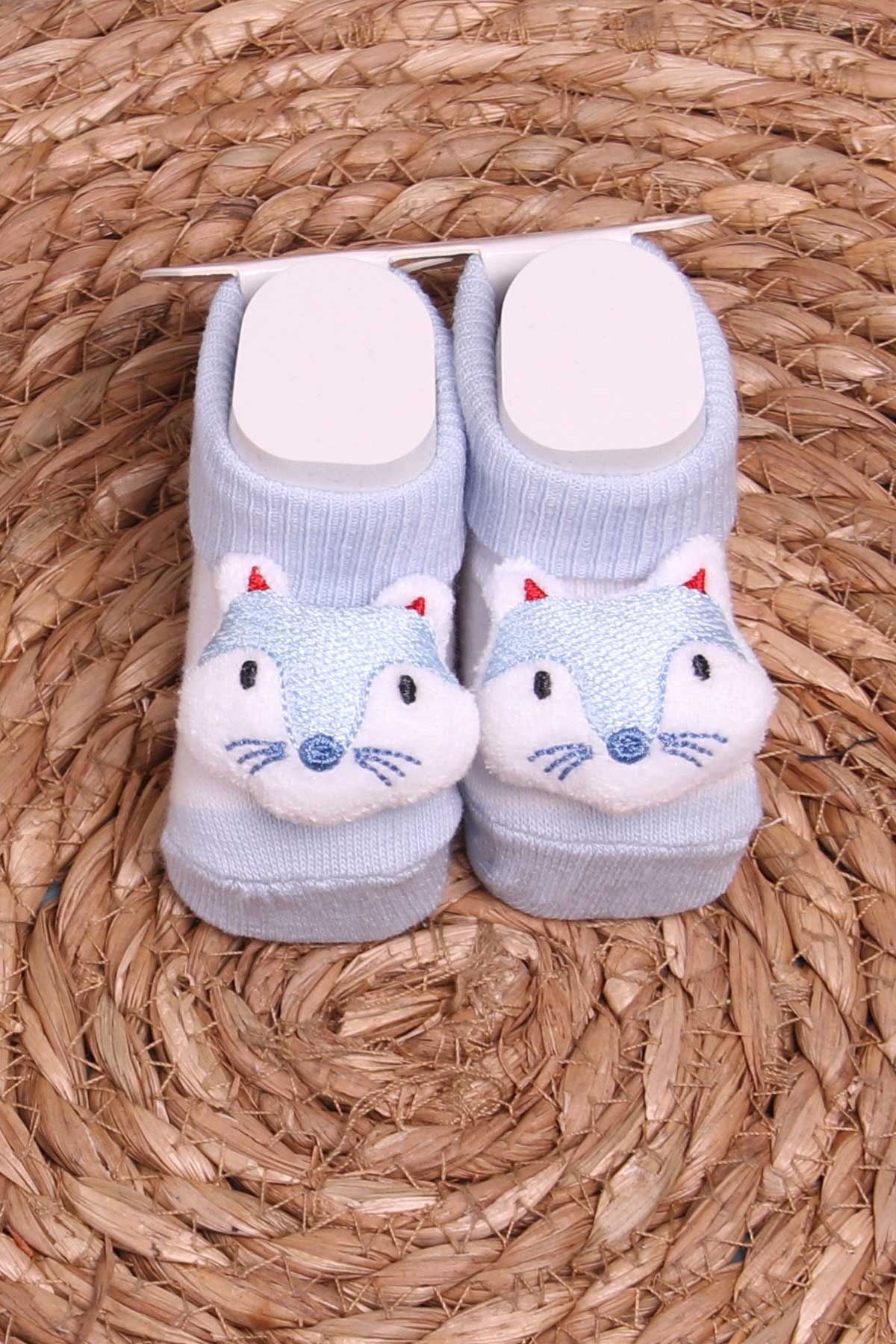 Breeze Yenidoğan Çorap Hayvancık Aksesuarlı Bebe Mavisi