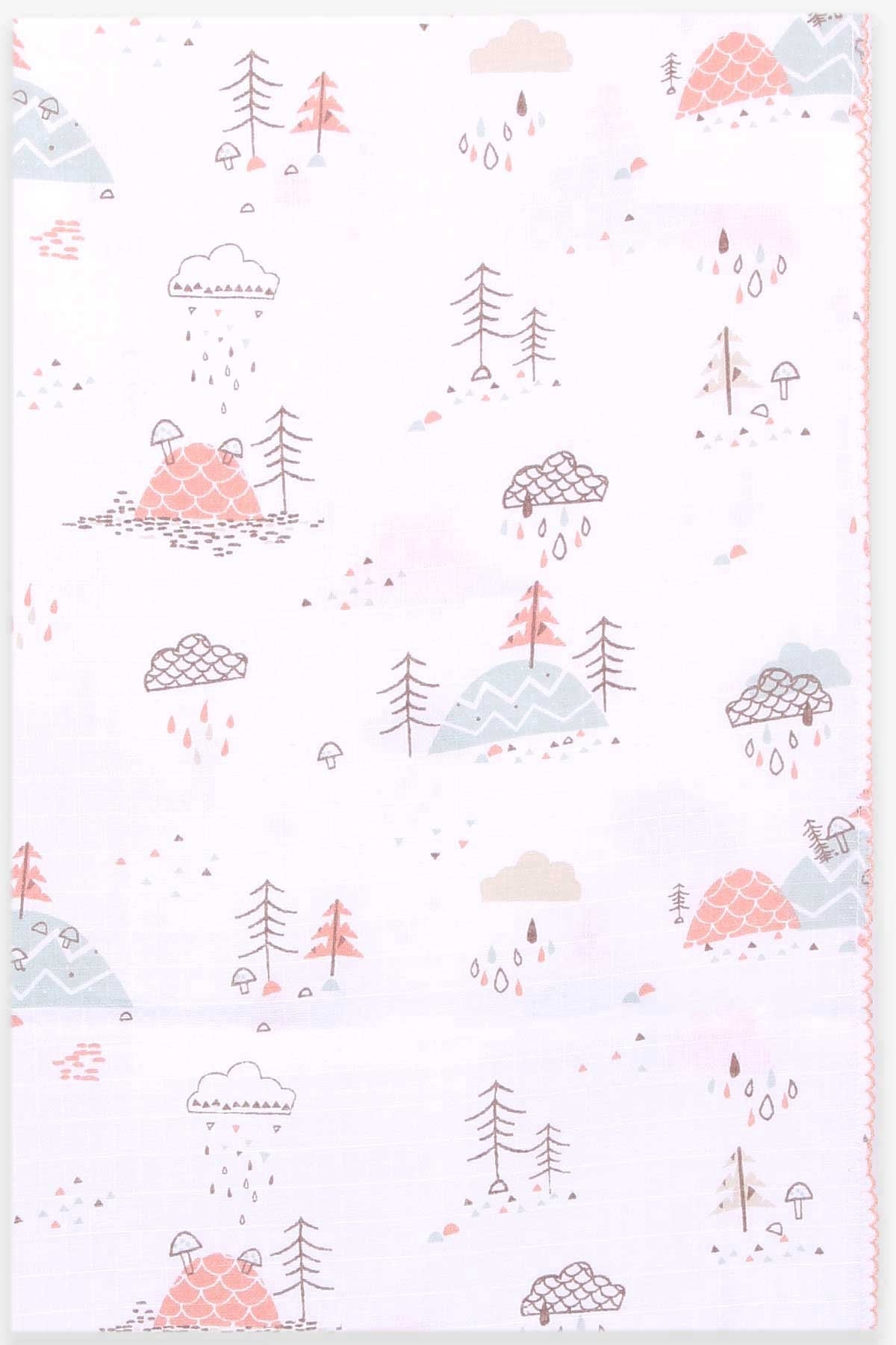 Breeze Yenidoğan Müslin Bebek Battaniyesi Sonbahar Temalı Ekru (75 x 95)