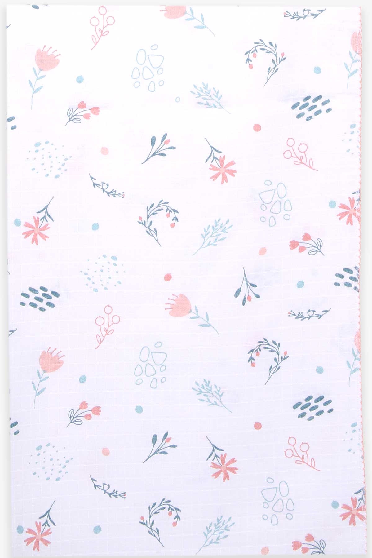 Breeze Yenidoğan Müslin Bebek Battaniyesi Çiçekli Ekru (75 x 95)