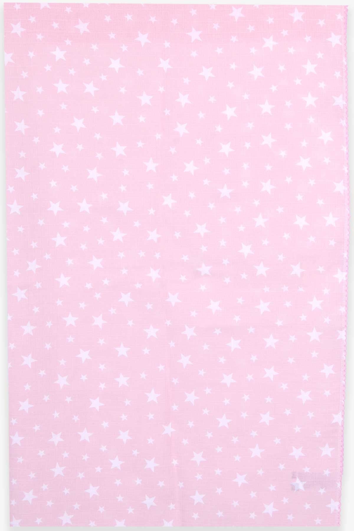 Breeze Yenidoğan Müslin Bebek Battaniyesi Yıldızlı Pudra (95 x 95 cm)