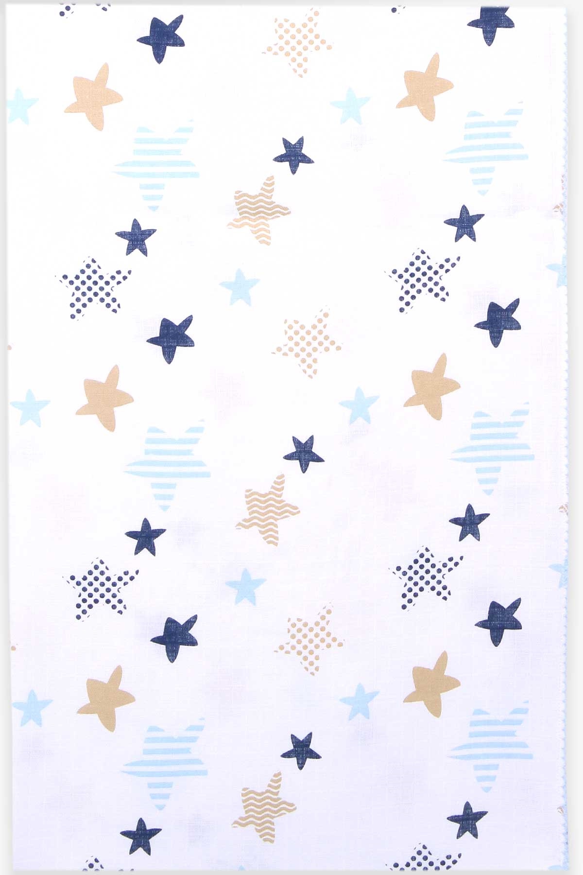 Breeze Yenidoğan Müslin Bebek Battaniyesi Yıldızlı Ekru (75 x 95)