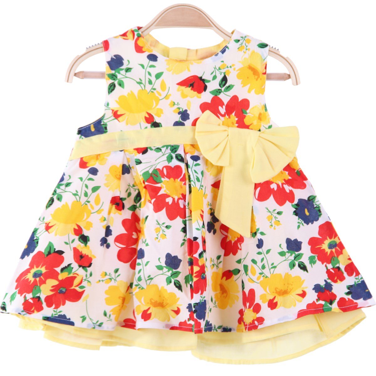 Renkli Çiçek Desenli Bebek Elbisesi 4 Ay-3 Yaş | Breeze