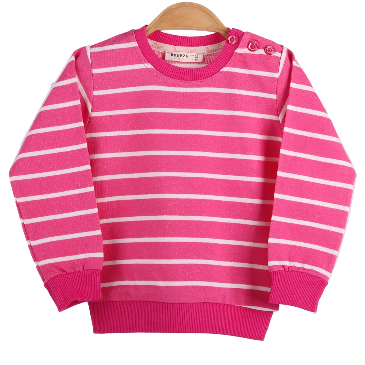 Sweatshirt BREEZE Fuşya Beyaz