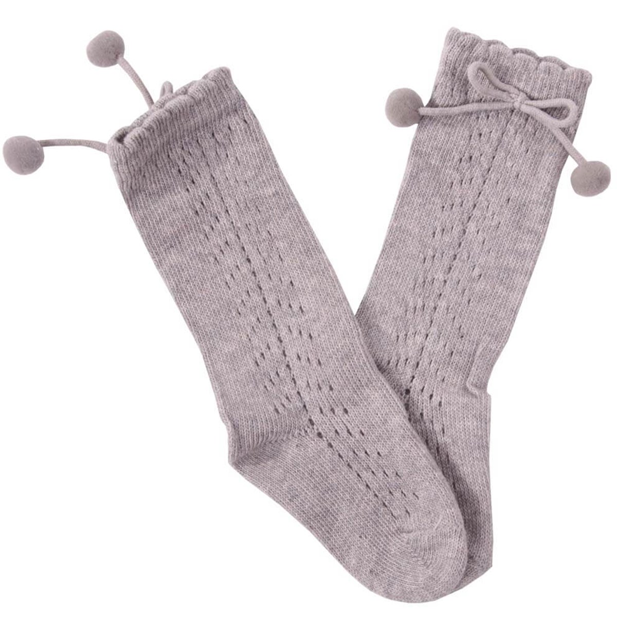 Ponponlu Çorap Breeze  Gri