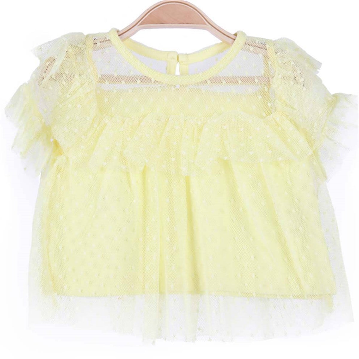 Kız Bebek Tişört Dantelli Sarı (9 Ay-3 Yaş)