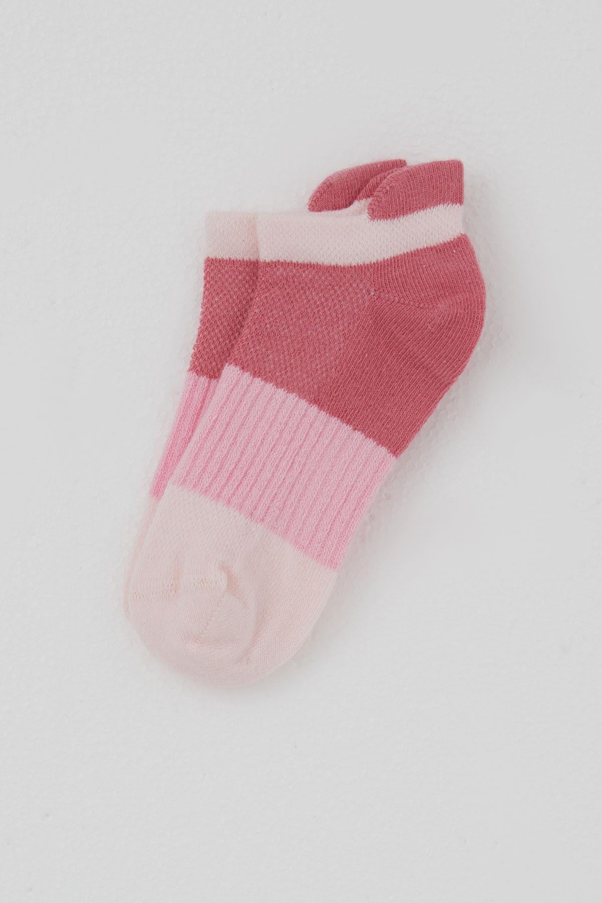Defne Baby Kız Çocuk Spor Patik Çorap Blok Desenli Pembe (5-12 Yaş)