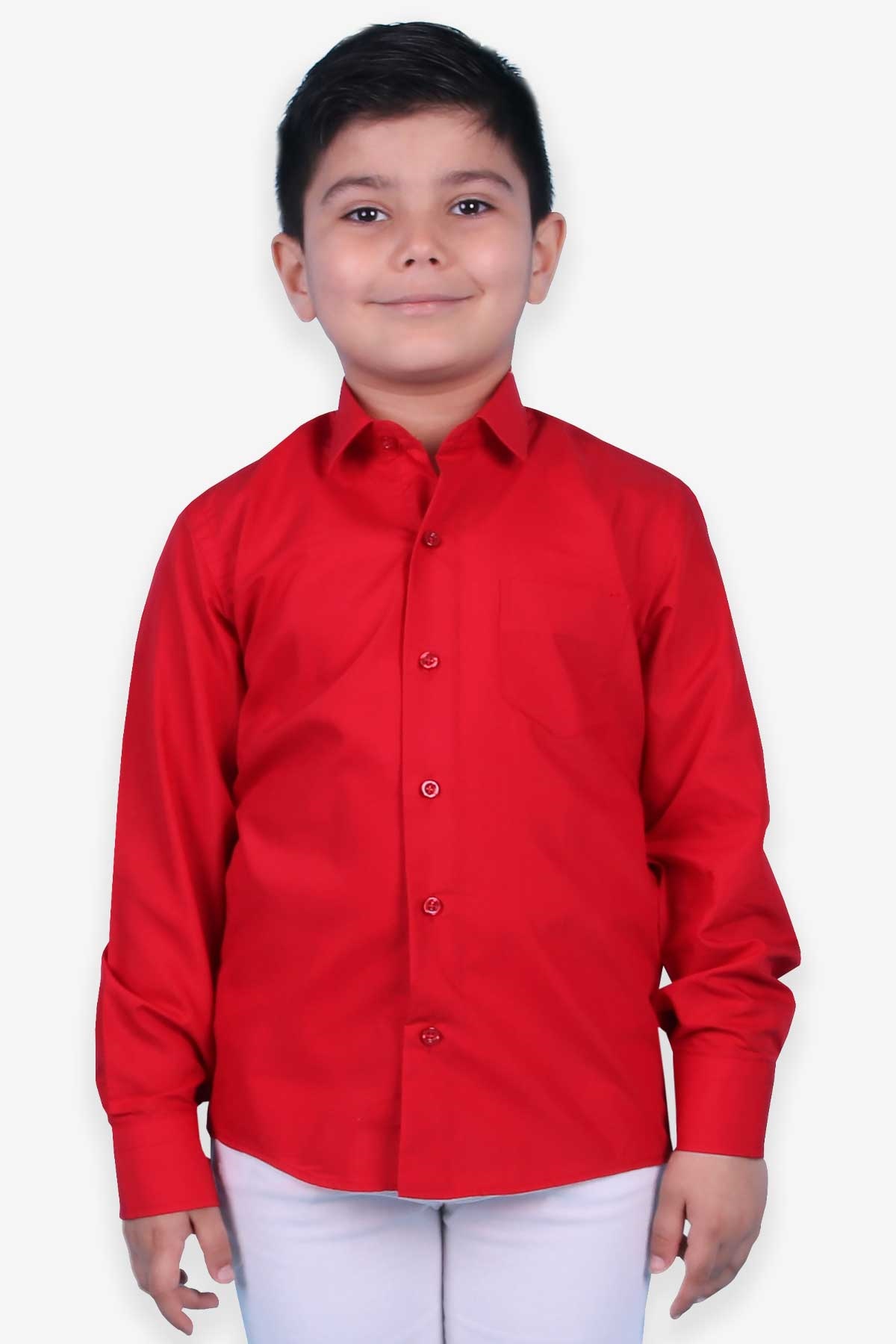 Erkek Çocuk Gömlek Basic Kırmızı 5-14 Yaş - Breeze