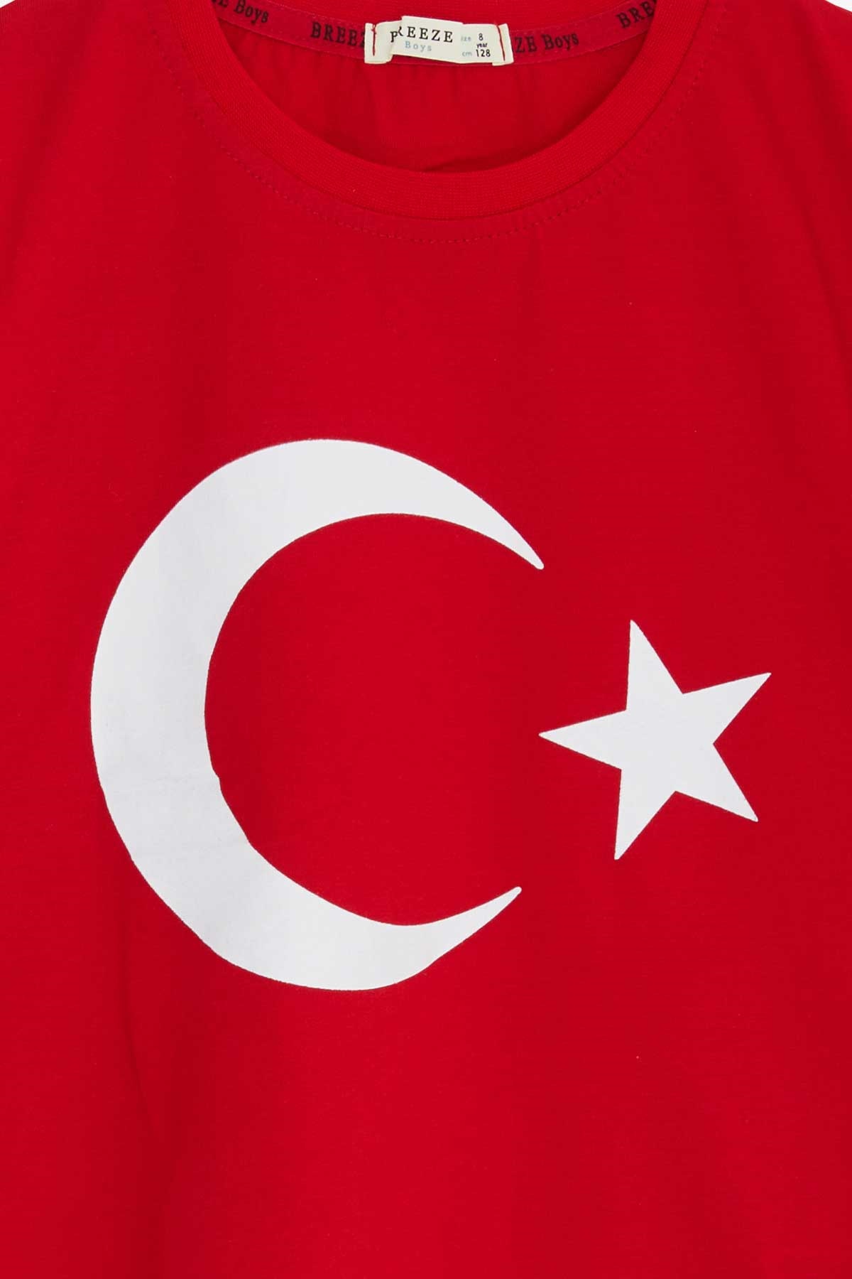 Kız Çocuk Tişört Türk Bayraklı Kırmızı 4-14 Yaş | 23 Nisan