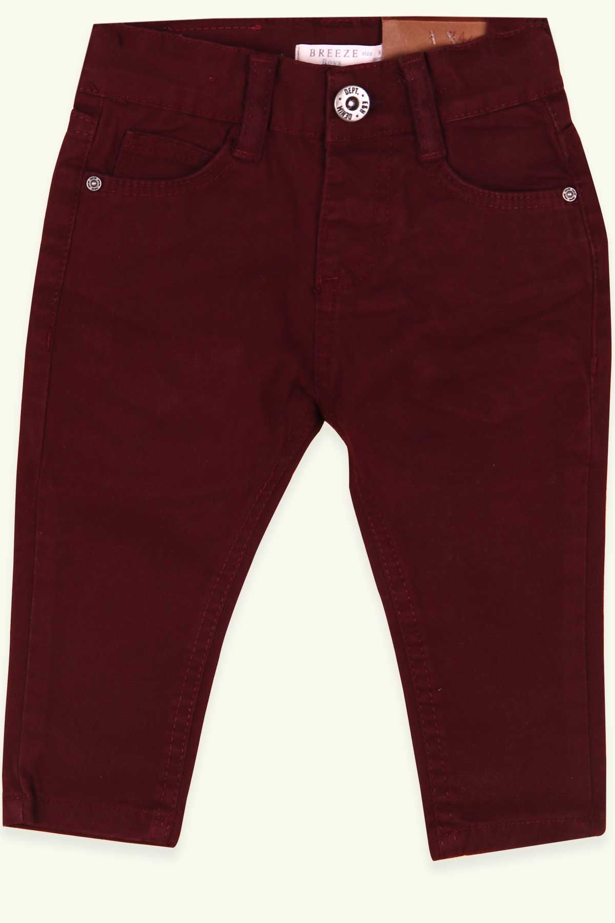 Bordo Renk Erkek Çocuk Keten Pantolon Modeli | 9 Ay - 6 Yaş