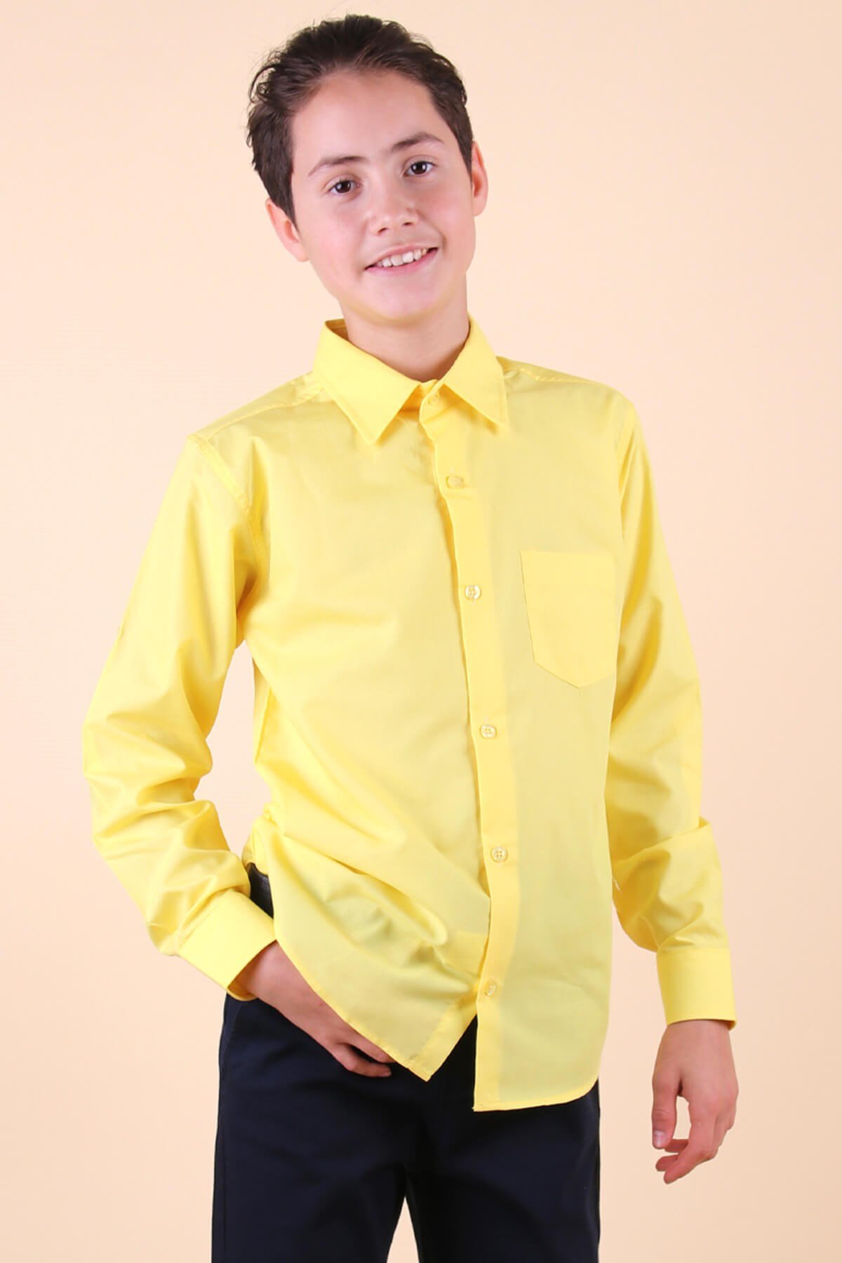 Sarı Erkek Çocuk Gömlek 4-10 Yaş | Breeze Çocuk Giyim