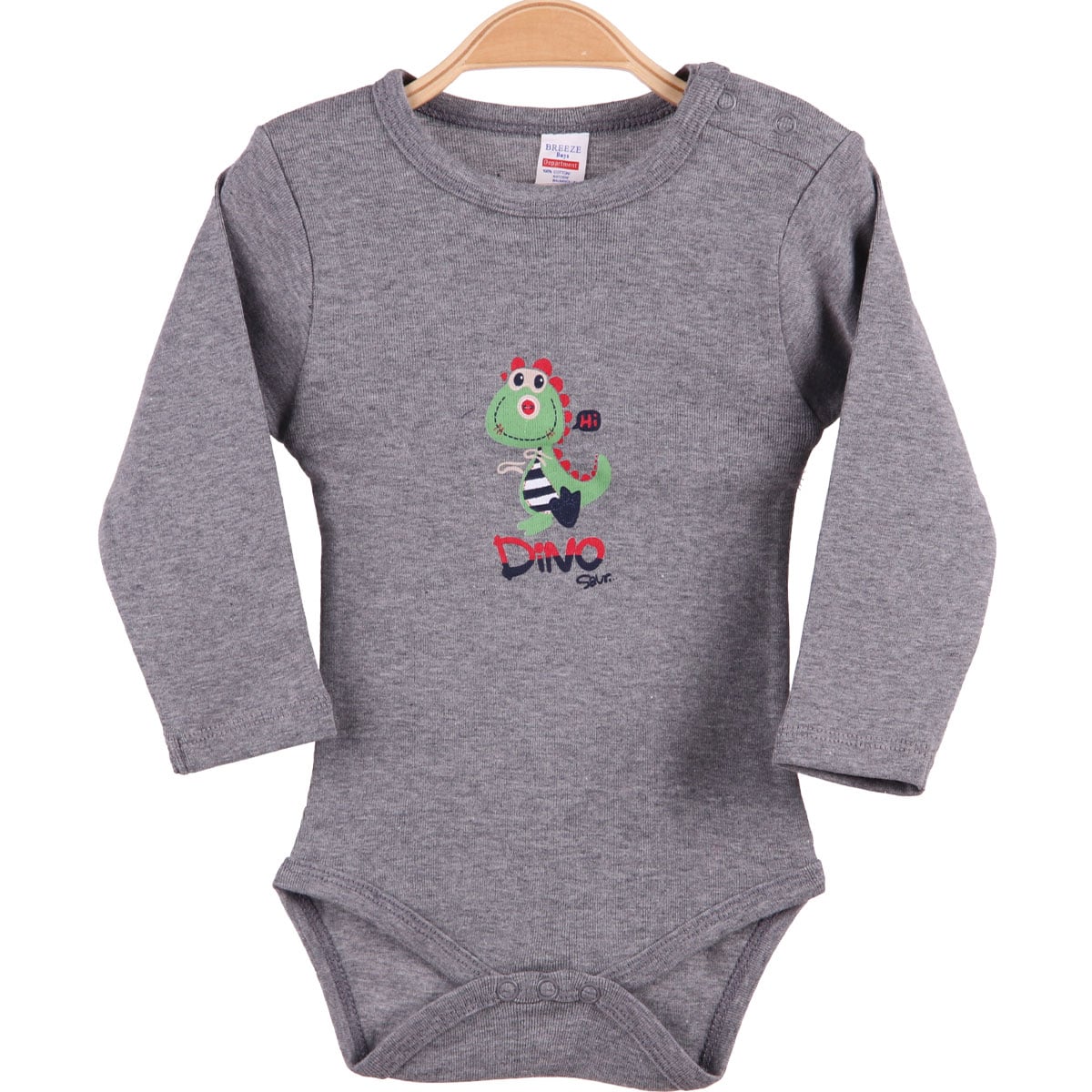 Erkek Bebek Çıtçıtlı Body Füme (9 Ay-3 Yaş) BREEZE