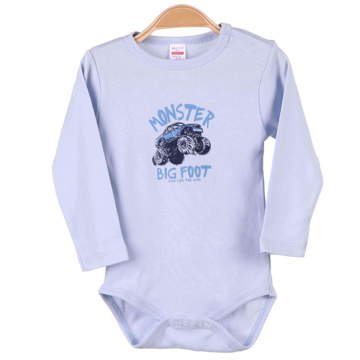Erkek Bebek Çıtçıtlı Body Mavi (9 Ay-3 Yaş) BREEZE