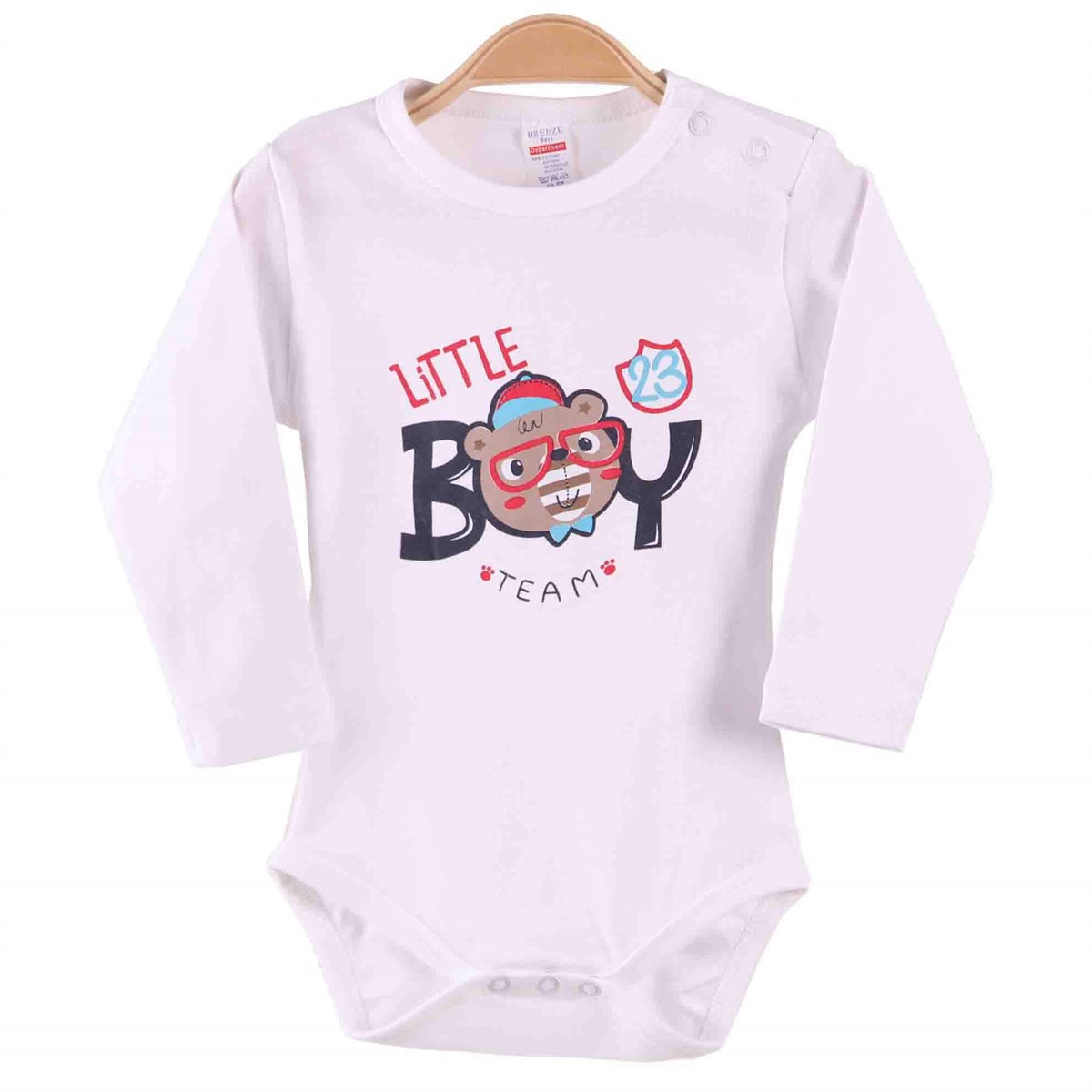 Erkek Bebek Çıtçıtlı Body Zürafalı Beyaz (9 Ay-3 Yaş) BREEZE