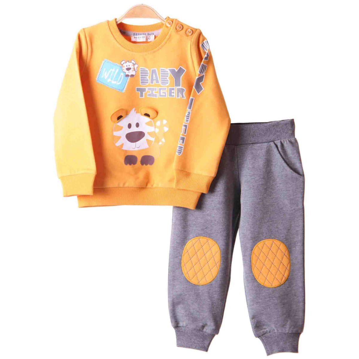 Erkek Bebek Eşofman Takımı Sarı-Gri (9 Ay-3 Yaş) BREEZE