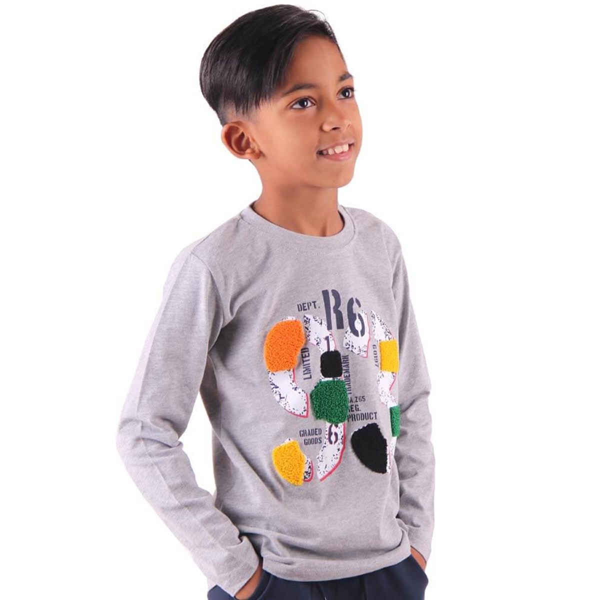 Erkek Çocuk Body Baskılı Gri (6-12 Yaş) BREEZE