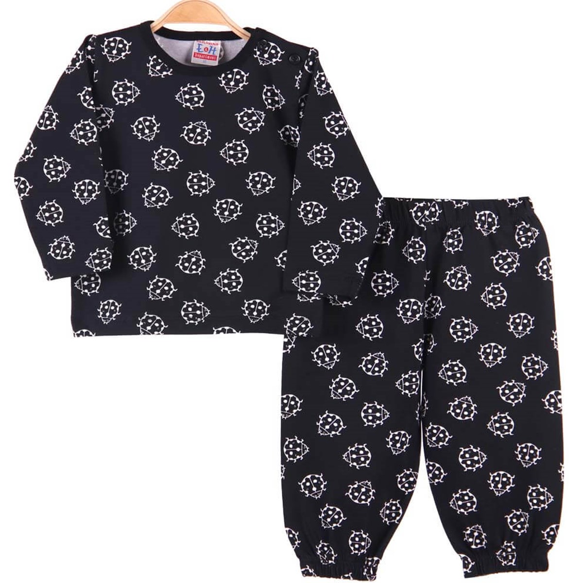 Erkek Çocuk Pijama Takımı Desenli Siyah (1-4 Yaş) BREEZE