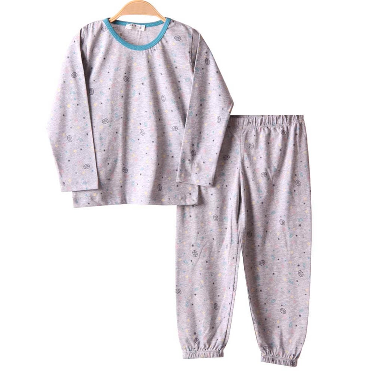 Erkek Çocuk Pijama Takımı Gri-Mavi (4-7 Yaş) BREEZE