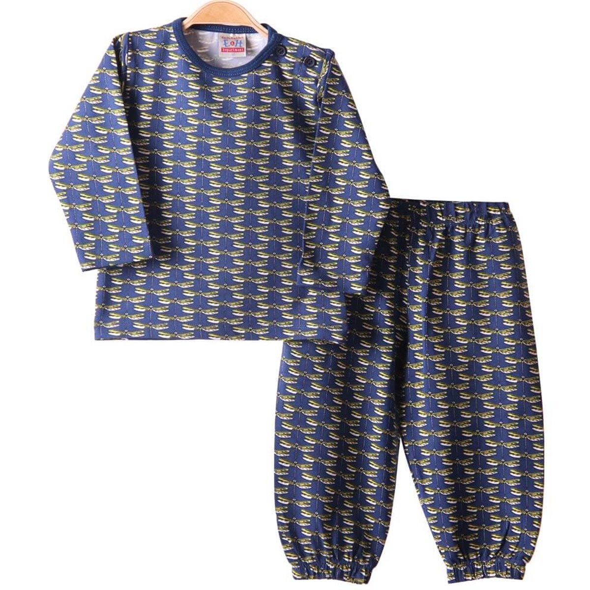 Erkek Çocuk Pijama Takımı Lacivert-Sarı (1-4 Yaş) BREEZE