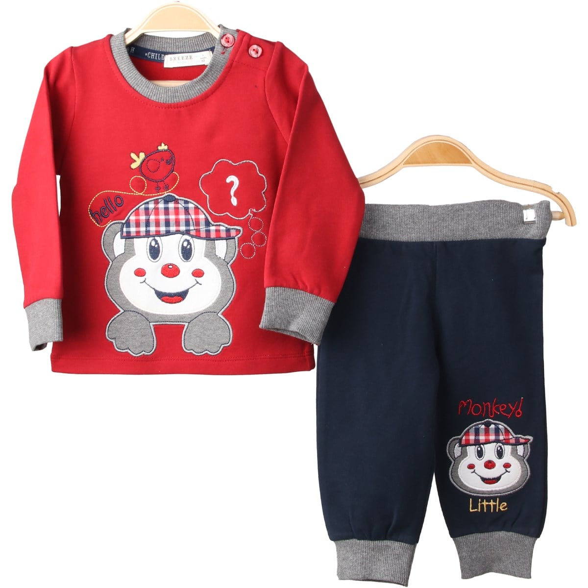 Erkek Bebek Eşofman Takımı Kırmızı-Lacivert (6 Ay-2 Yaş)