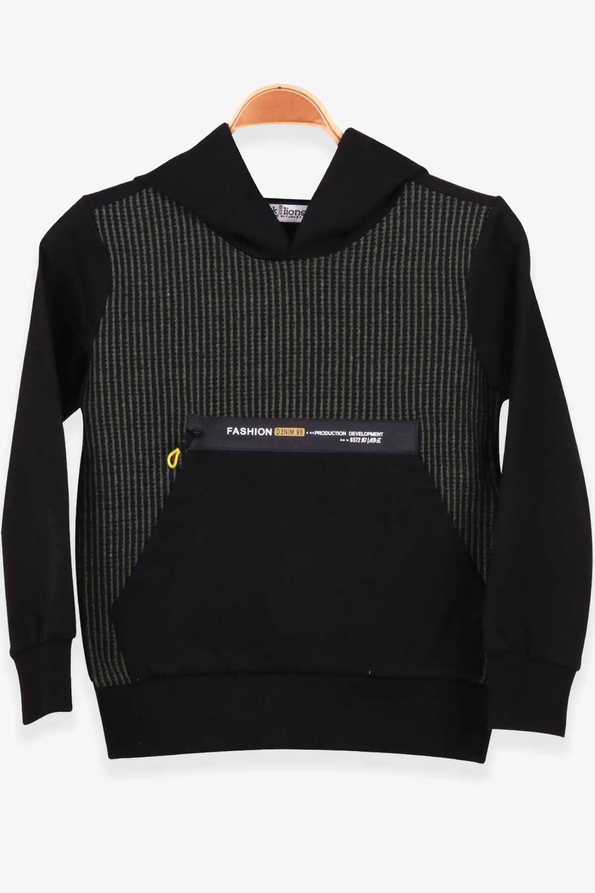 Escabel Erkek Çocuk Sweatshirt Çizgili Yeşil (5-8 Yaş)