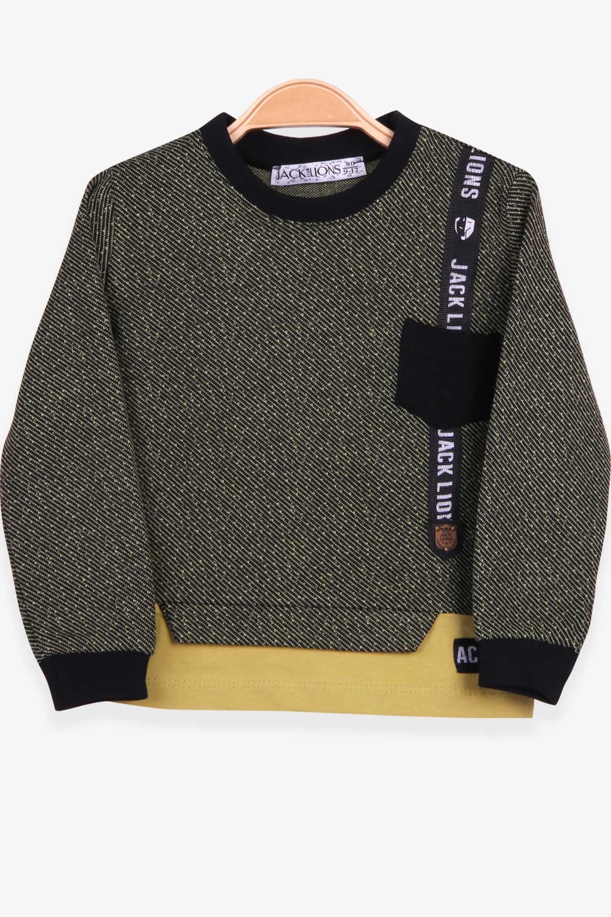 Escabel Erkek Çocuk Sweatshirt Desenli Fıstık Yeşili (1-4 Yaş)