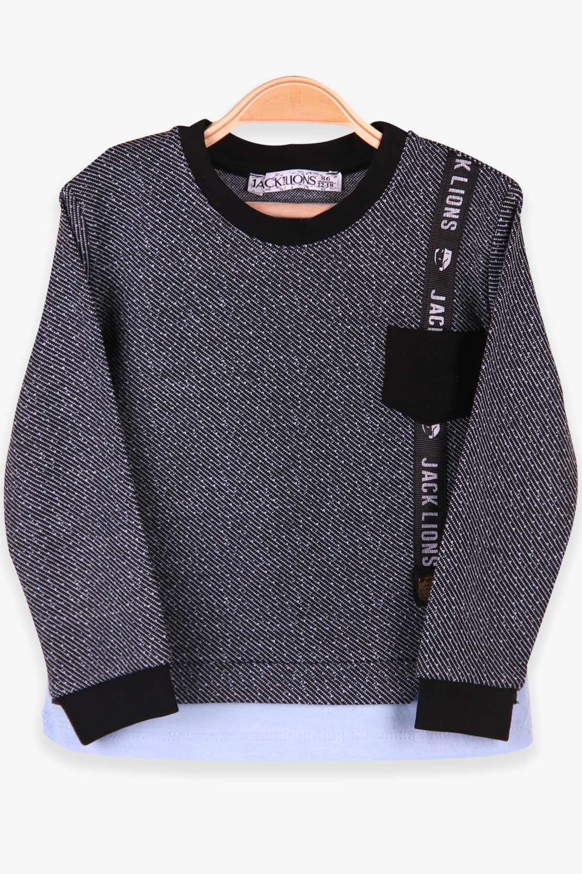 Escabel Erkek Çocuk Sweatshirt Desenli Siyah (1.5-4 Yaş)