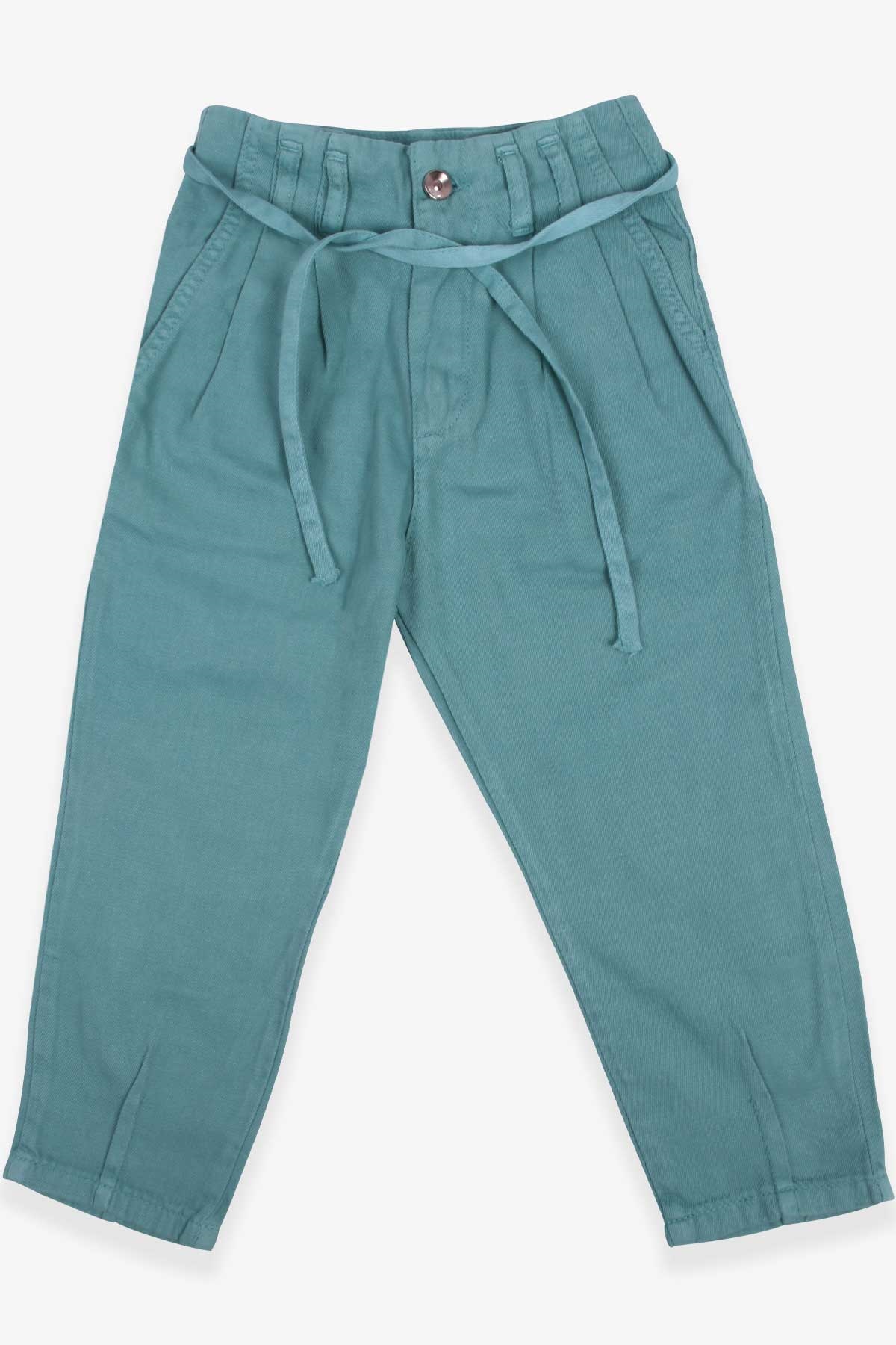 Escabel Kız Çocuk Gabardin Pantolon Pileli Mint Yeşili (5-14 Yaş)