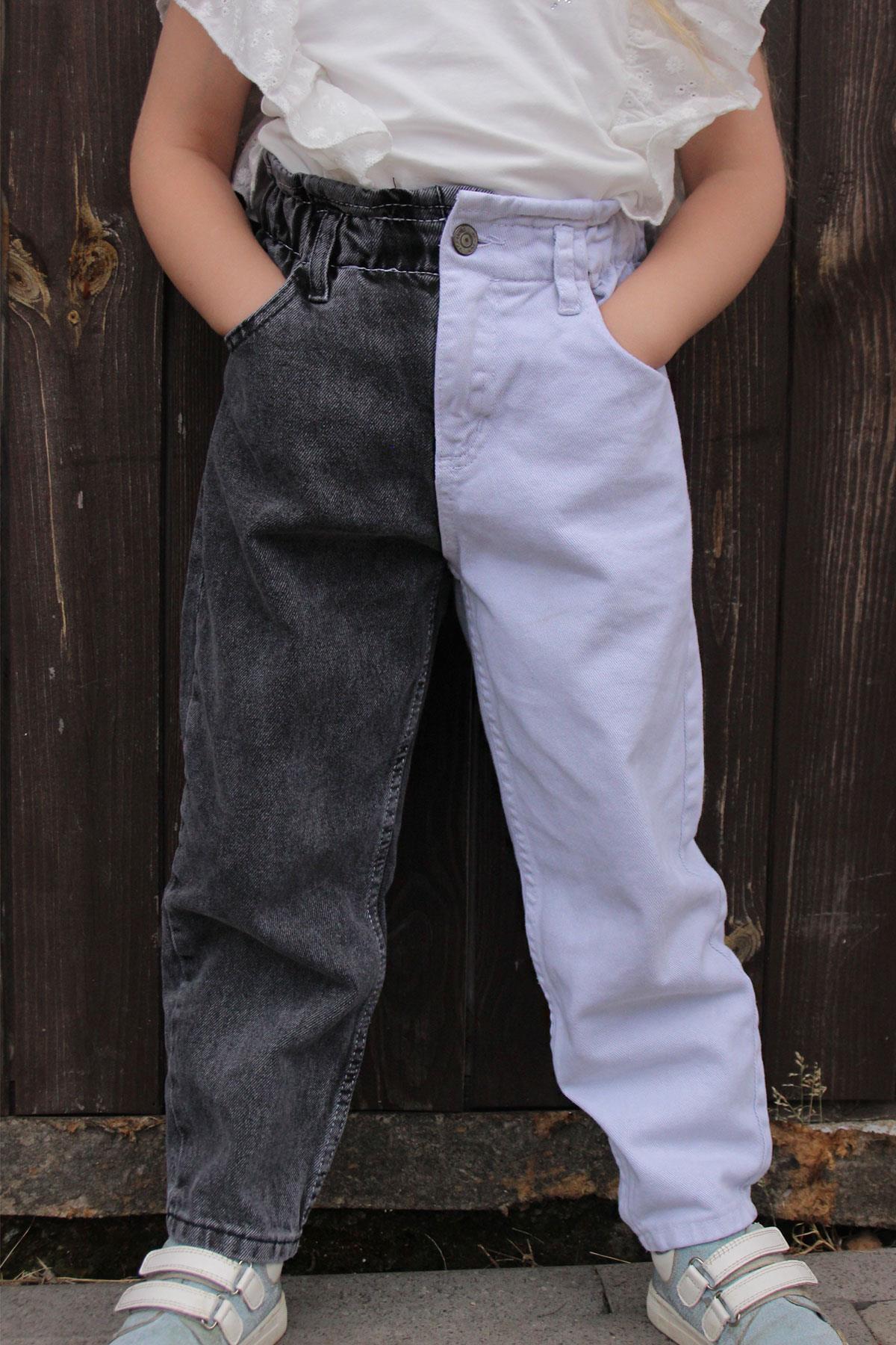 Escabel Kız Çocuk Jean Pantalon Beli Lastikli Karışık Renk (5-13 Yaş)