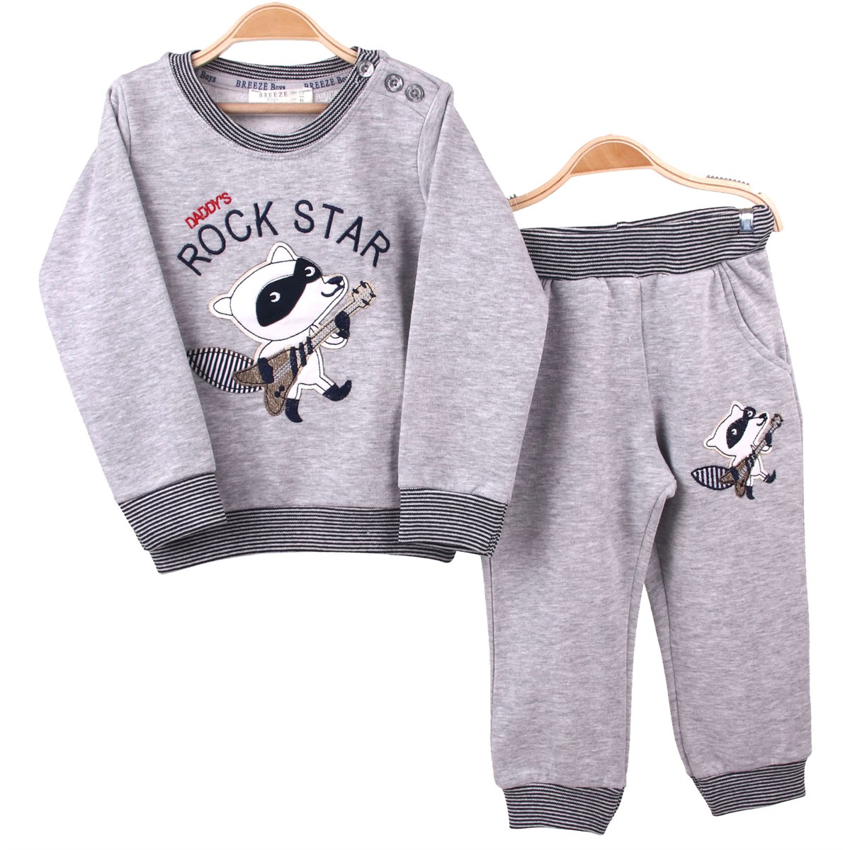 Erkek Bebek Eşofman Takımı Gri (9 Ay)