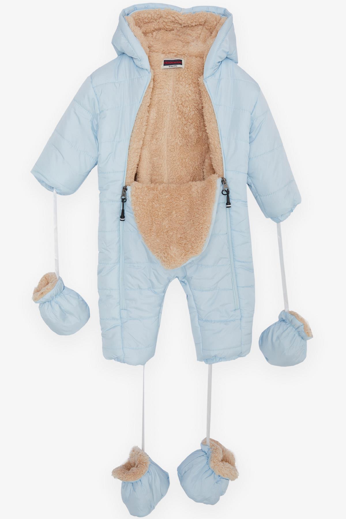 Erkek Bebek Astronot Mont Kapüşonlu Baskılı Bebe Mavisi (9 Ay)