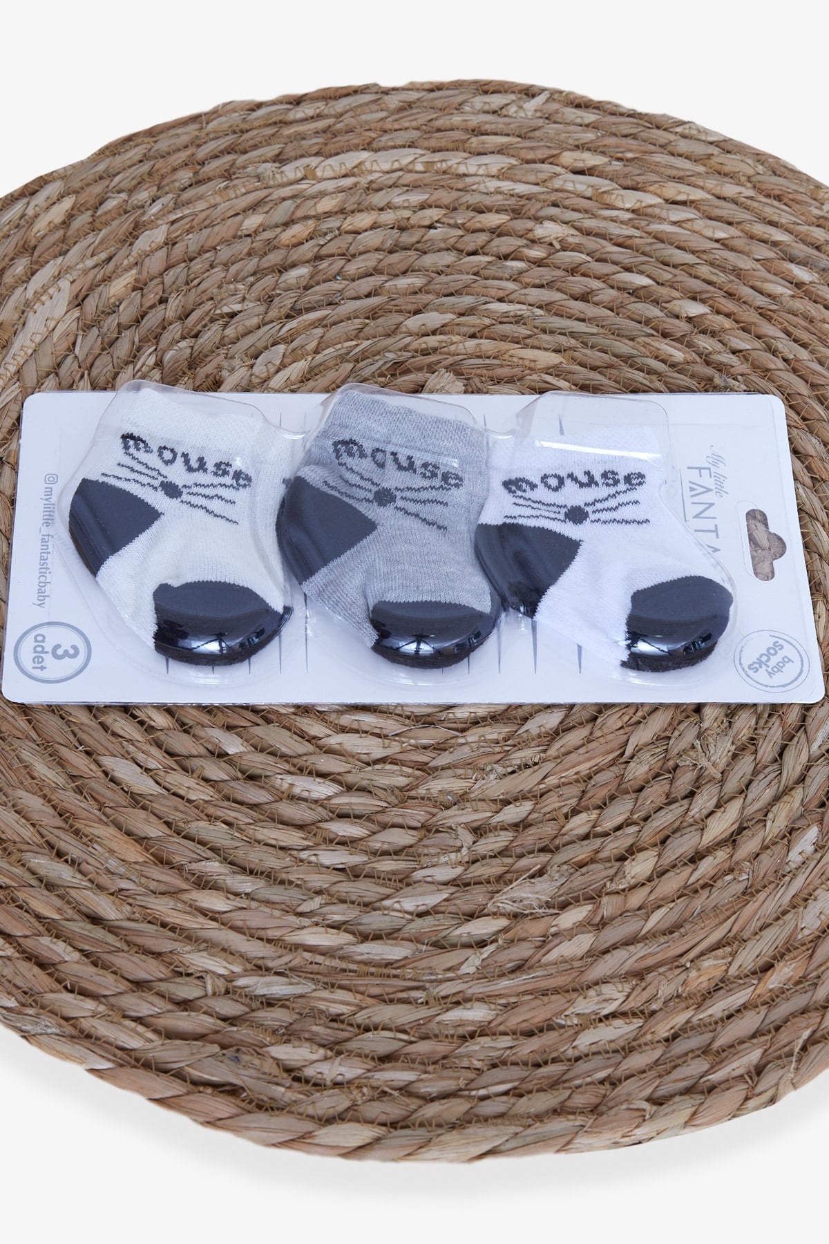 FANTASTİC Erkek Bebek Yenidoğan Çorap Desenli 3 lü Karışık Renk (0-3 Ay)