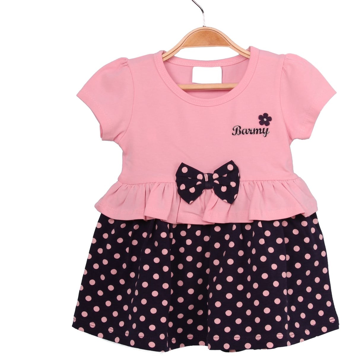 Fiyonklu Puantiyeli Elbise