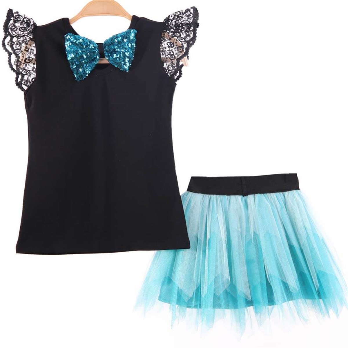 Etek TakımBREEZE10886S508-421Fiyonklu Pullu Etek Takım