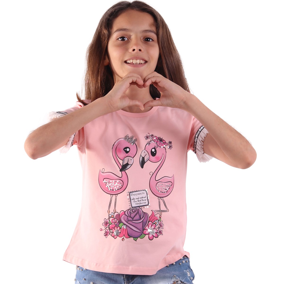 T-ShirtBREEZE10845-120Flomingo Baskılı T-Shirt