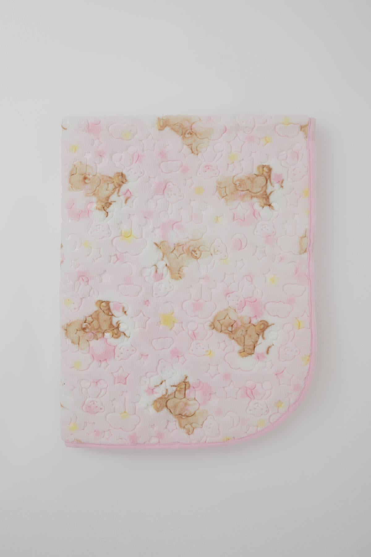 Golden Golden Yenidoğan Bebek Battaniyesi Emboss Kabartma Ayıcık Desenli Pembe (100 x 120 cm)