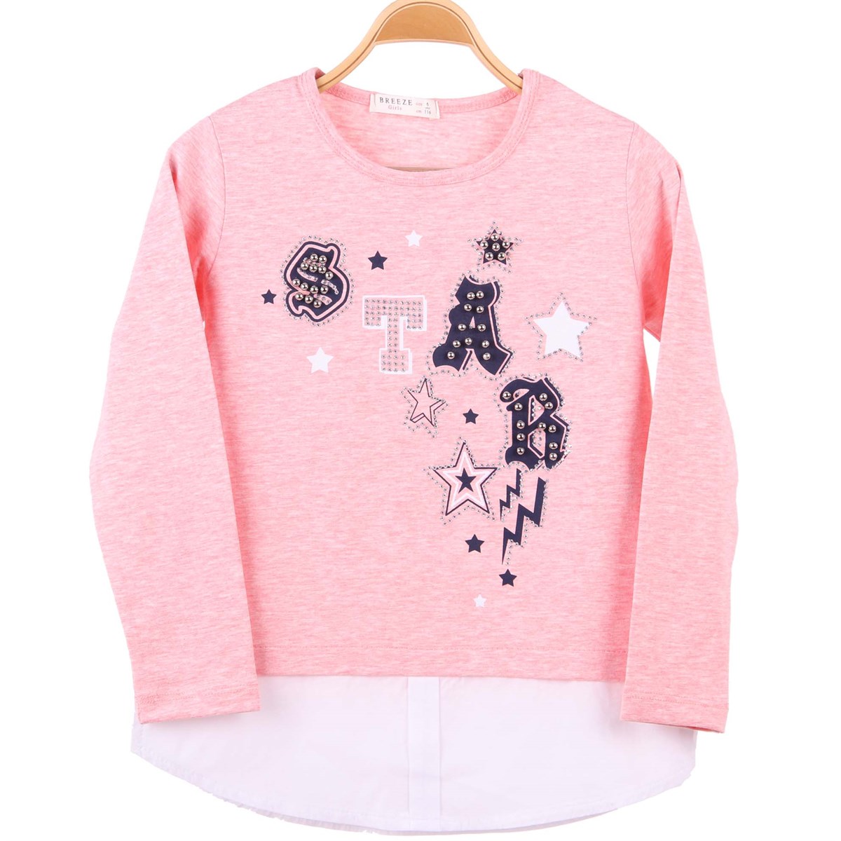 Gömlek Detaylı Body Somon (6-12 Yaş)