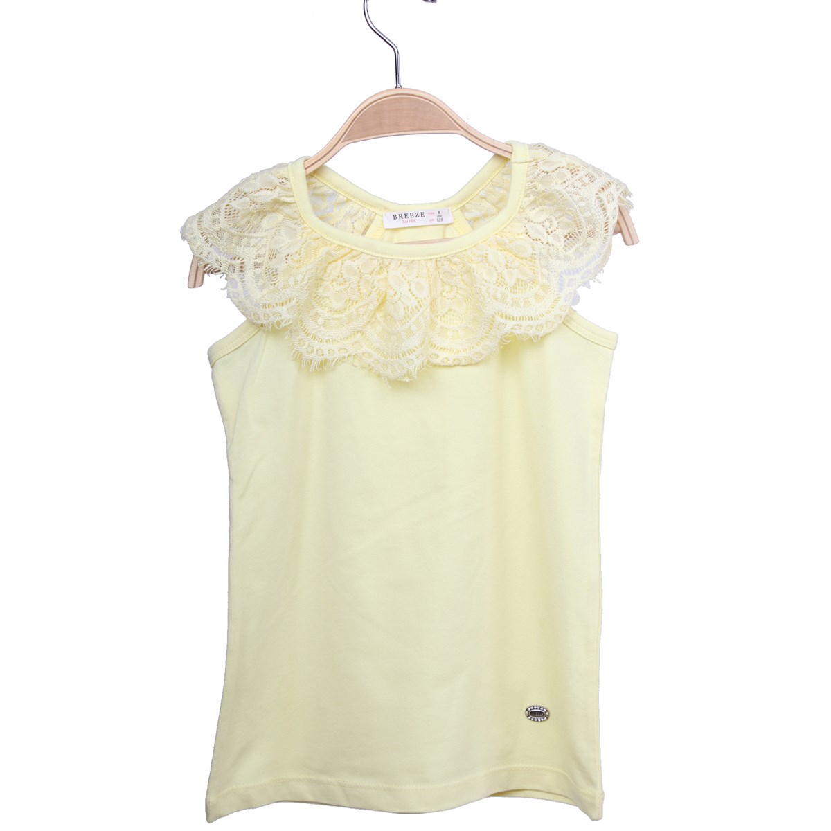 Kız Çocuk Güpürlü Atlet Sarı (14 Yaş)