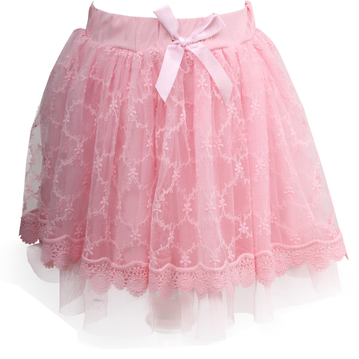 Kız Çocuk Güpürlü Etek Pembe (10 Yaş)